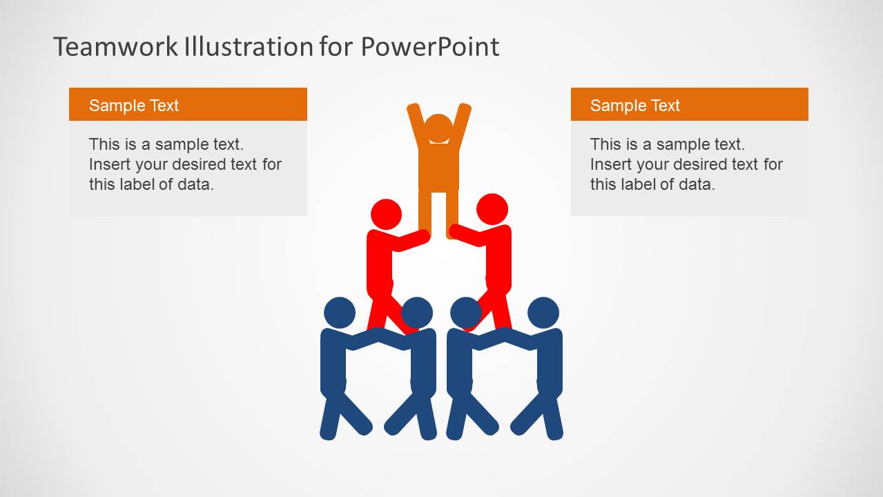 Teamwork Illustration For PowerPoint SlideModel