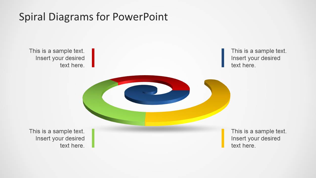Colorful Spiral Diagrams for PowerPoint SlideModel