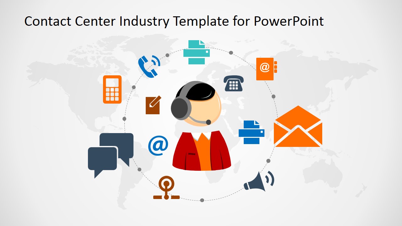 Contact Center Industry PowerPoint Template SlideModel