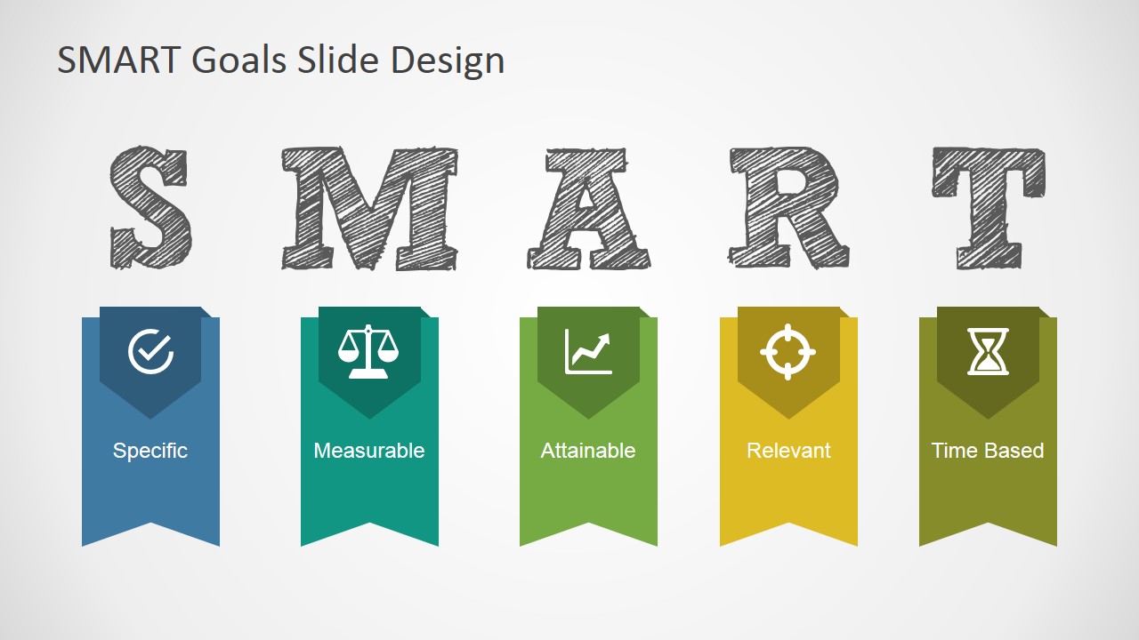 SMART Goals Slide Design for PowerPoint SlideModel