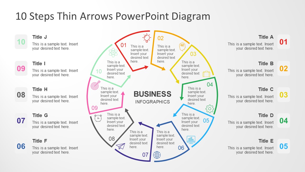 Steps Thin Arrows Powerpoint Diagram X Slidemodel My Xxx Hot Girl