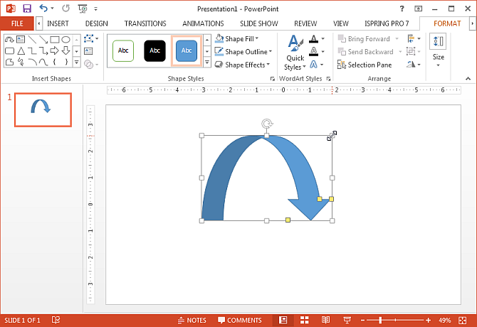 how to draw a curved arrow in powerpoint