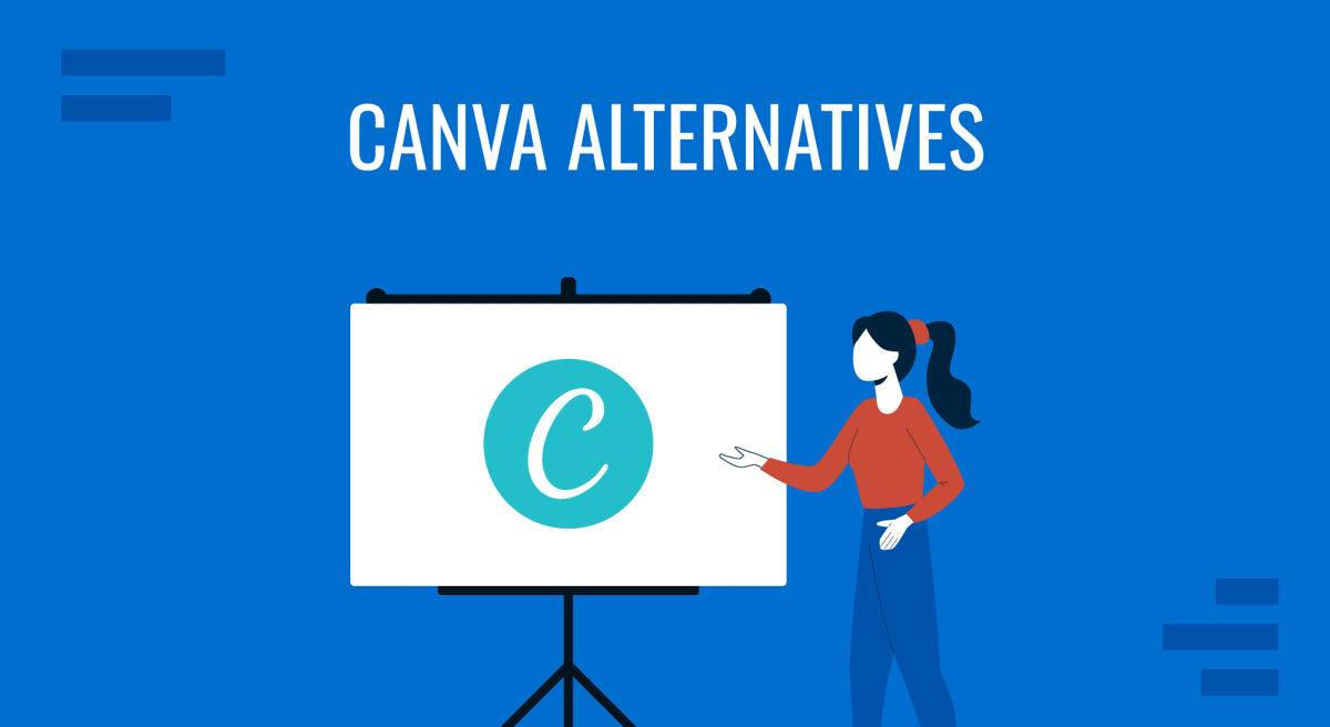 Cover for guide on the best Canva alternatives selected by SlideModel