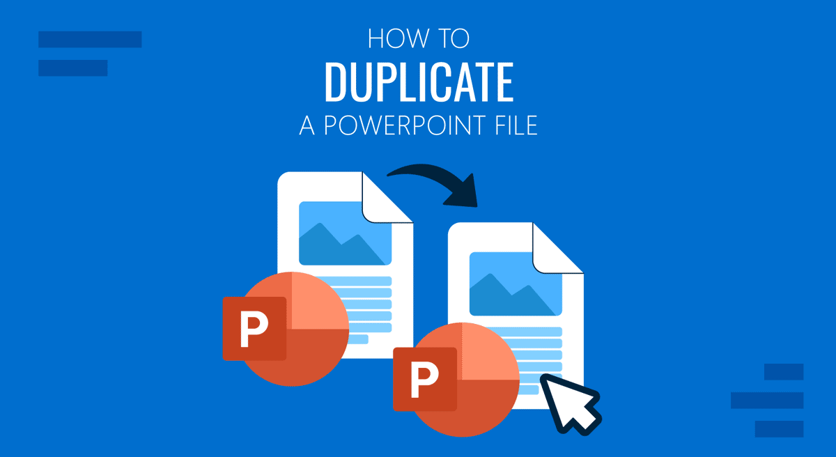 Cover for How to Duplicate a PowerPoint Presentation guide by SlideModel
