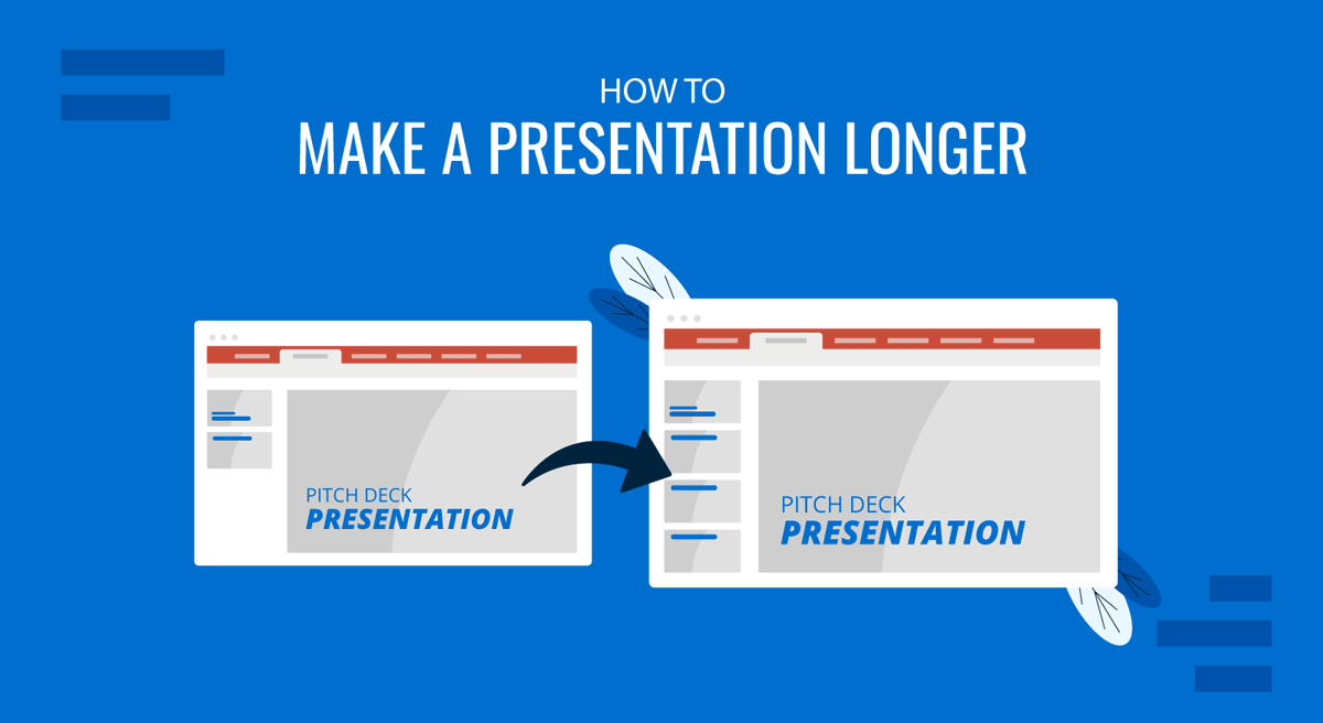 Cover for How to Make a Presentation Longer guide by SlideModel