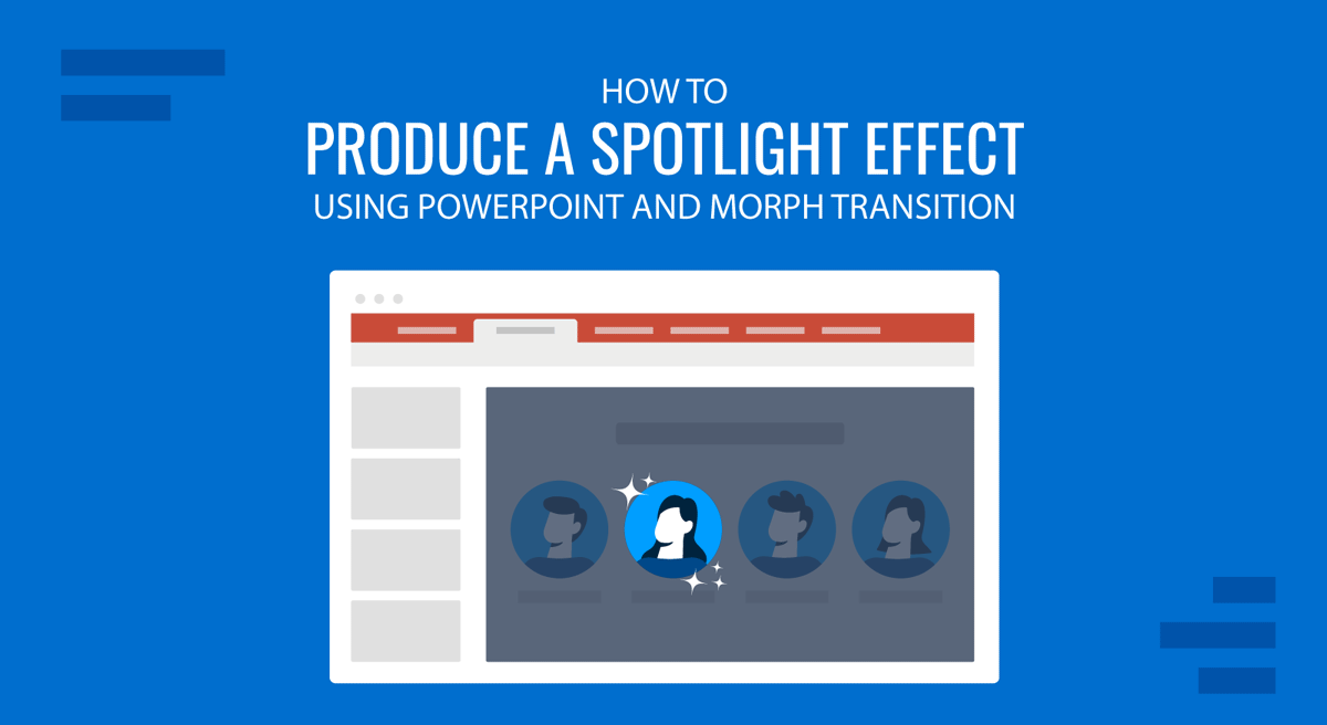 Cover for How to Produce a Spotlight Effect using PowerPoint and Morph Transition guide by SlideModel