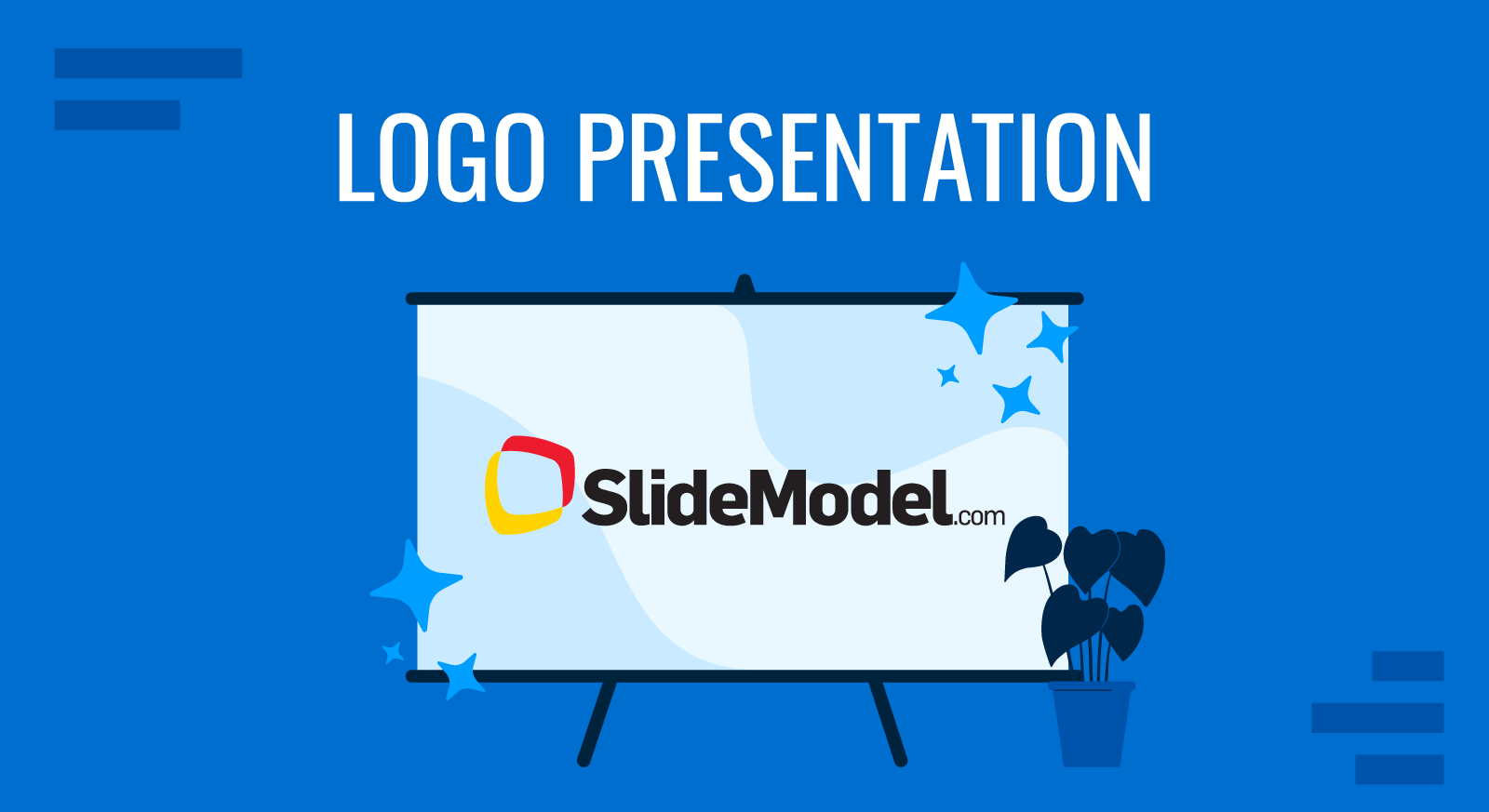 Cover for Logo Presentation guide by SlideModel.com