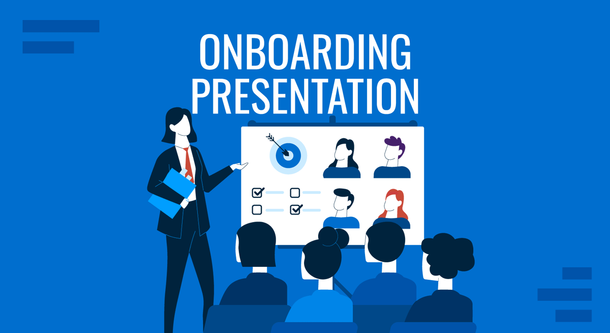 Cover for Onboarding Presentation guide by SlideModel