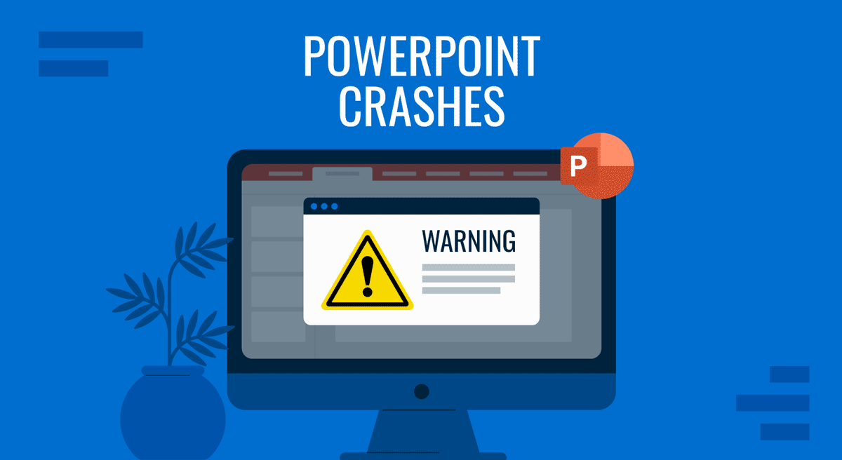 Cover for PowerPoint Crashes guide by SlideModel