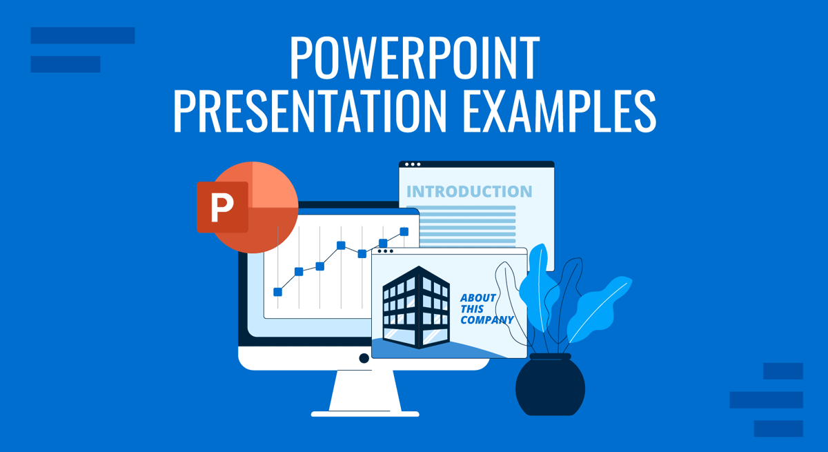 Cover for PowerPoint presentation examples article by SlideModel