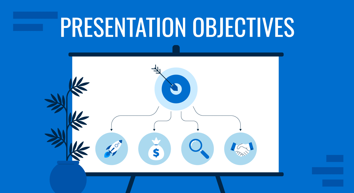 Cover for Defining Presentation Objectives guide by SlideModel