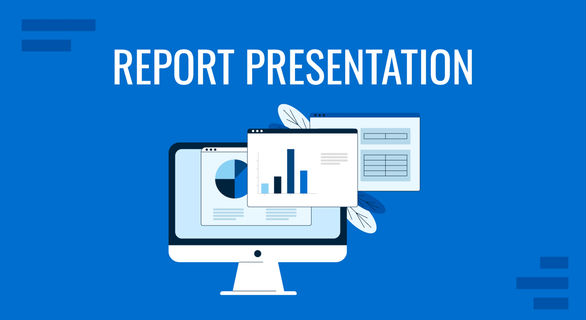 Cover for Report Presentation guide by SlideModel