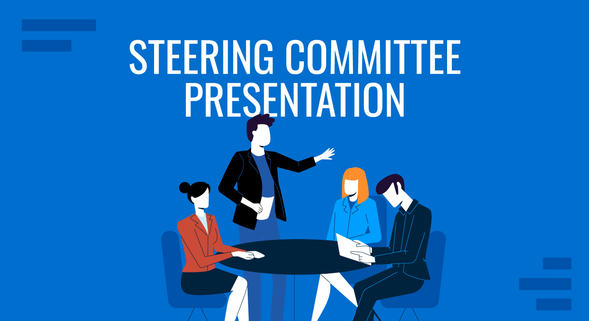 Cover for Steering Committee Presentation guide by SlideModel