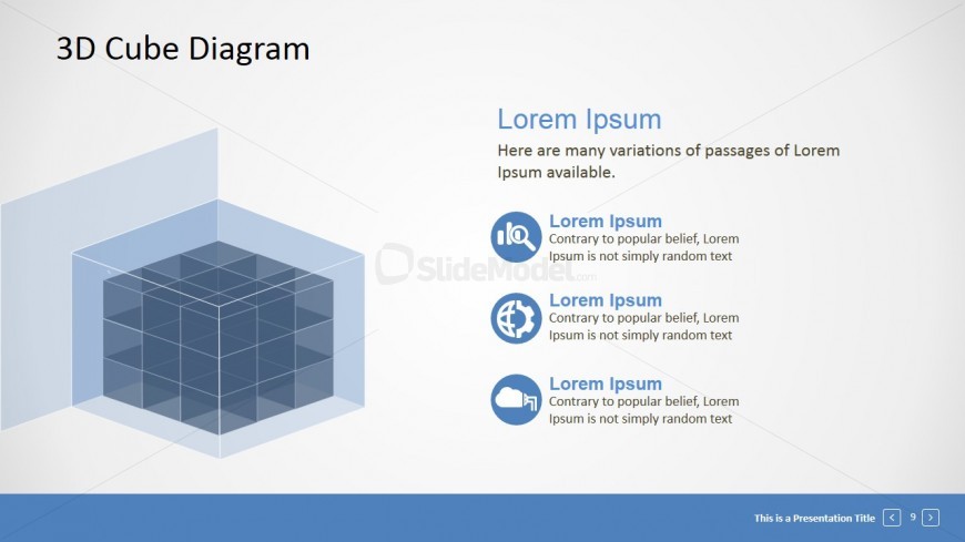 Transparent 3D  Block  Diagram  for PowerPoint SlideModel