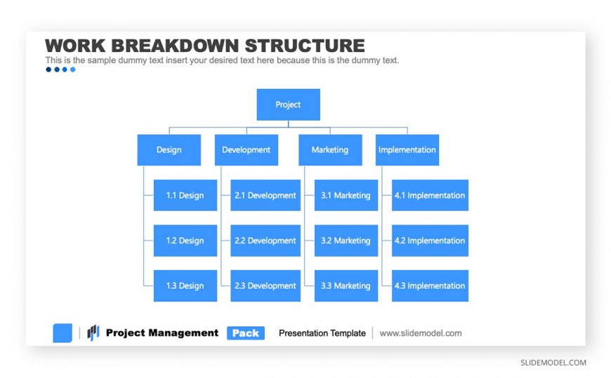 Project Management PMBOK Process PPT Templates with Work Breakdown Structure.