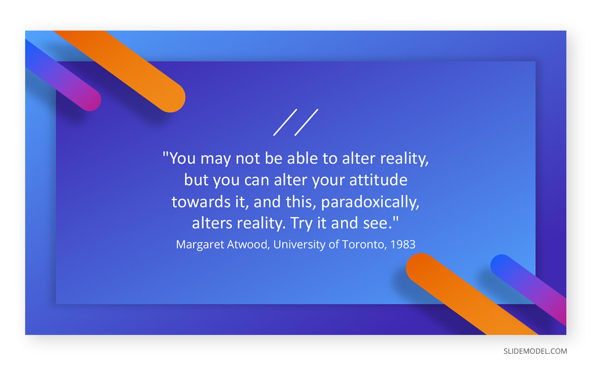 Graduation Speech Margaret Atwood Quotes PPT Template