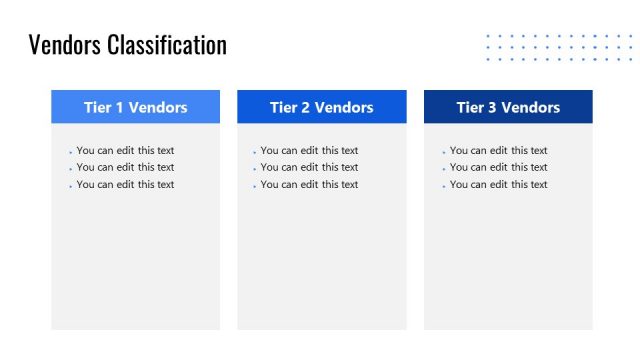 Vendor Classification Editable Tables