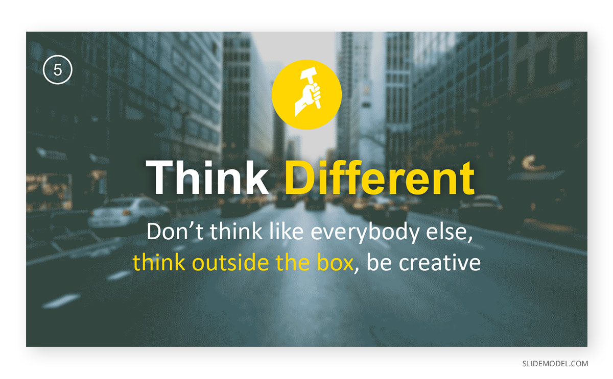 Powerful Words Think Different PPT Template