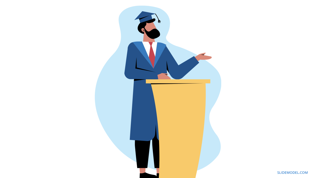 Graduation Speech Man PPT Template Graduation Speech Speaking Man PPT Template