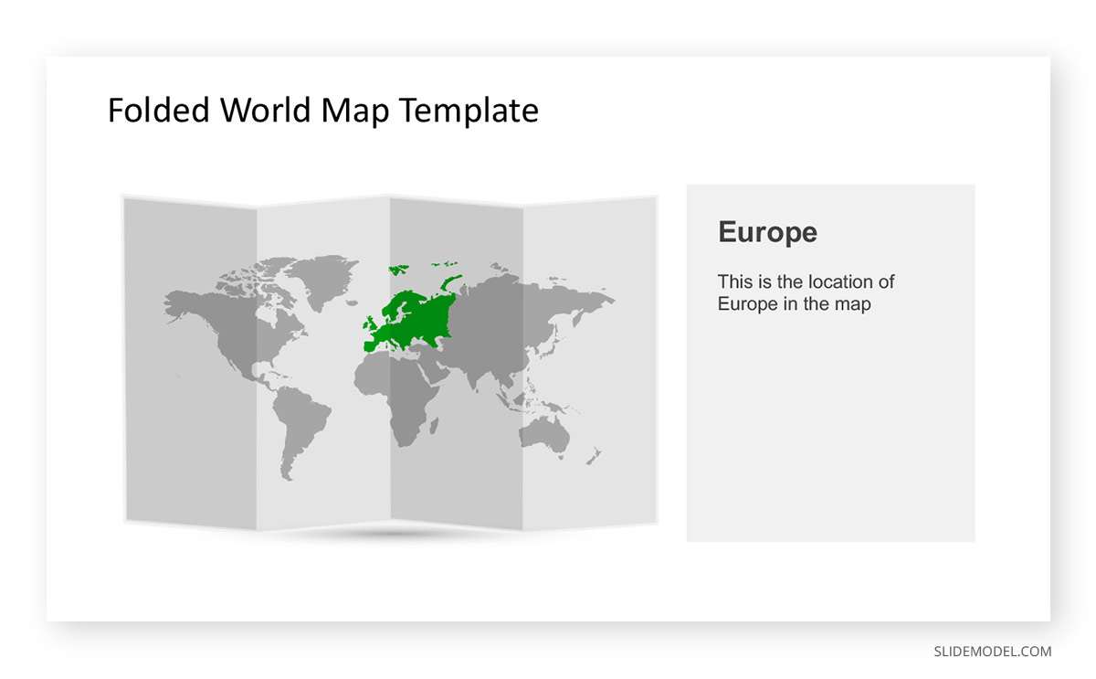 Folded World Map Template Europe PPT Template Folded World Map Template Europe Highlight PPT Template