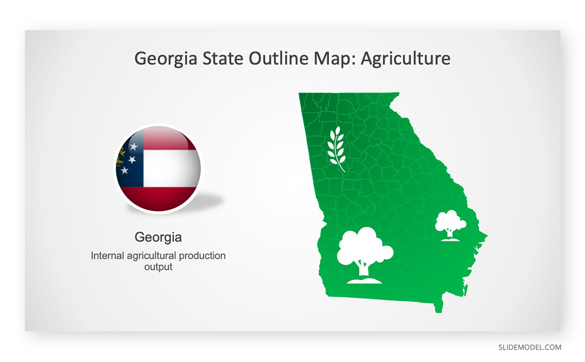 Georgia County Map Map of Georgia PPT Template