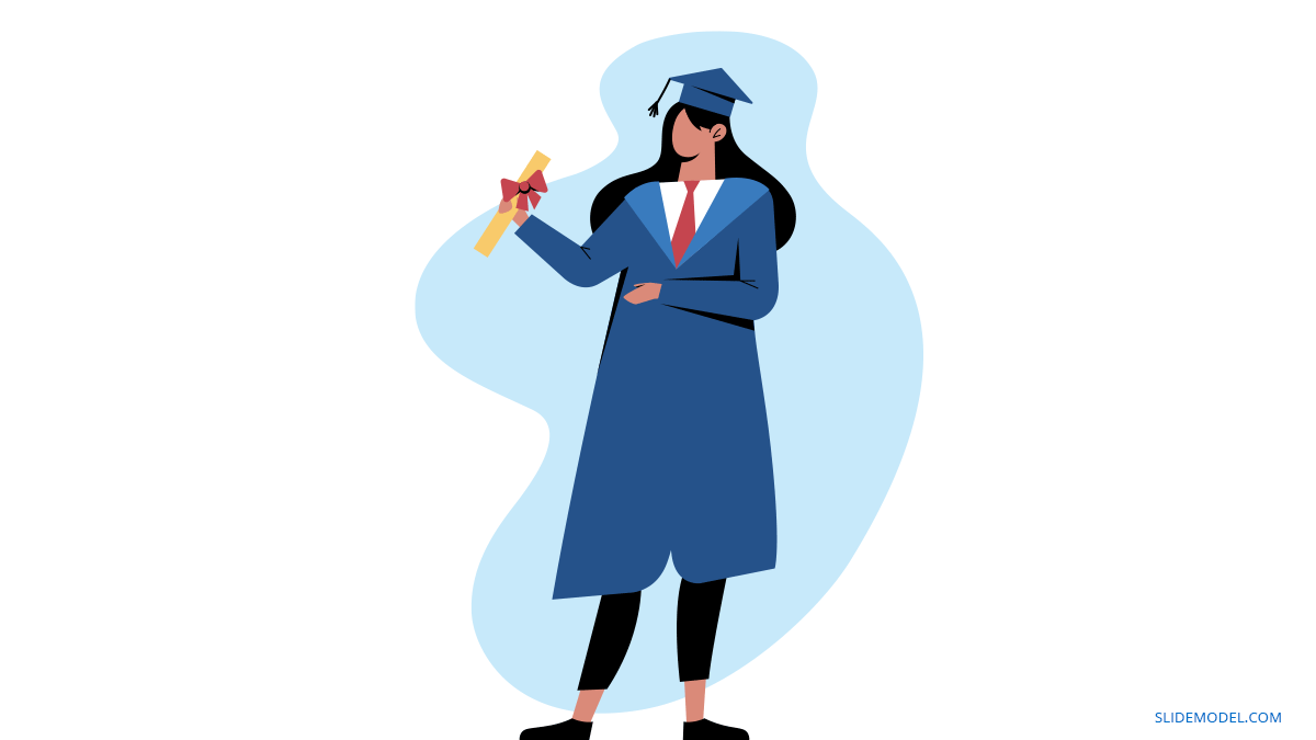 Graduation Speech Woman PPT Template Graduation Speech Woman with Title PPT Template