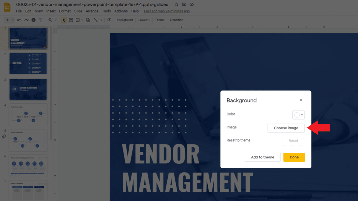 how to change background image google slides