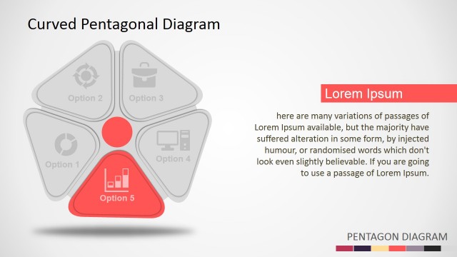 Flat Pentagonal Diagram for PowerPoint