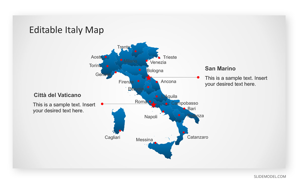 Map of Italy Rome PPT Template Map of Italy City of Rome PPT Template