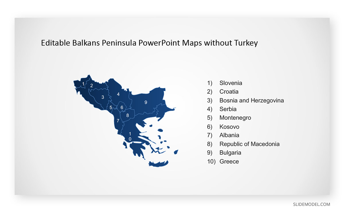 Balkans Borders Map PPT Template Balkans Map PPT Template