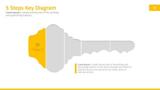 Key Clipart Shape for PowerPoint 5 Steps