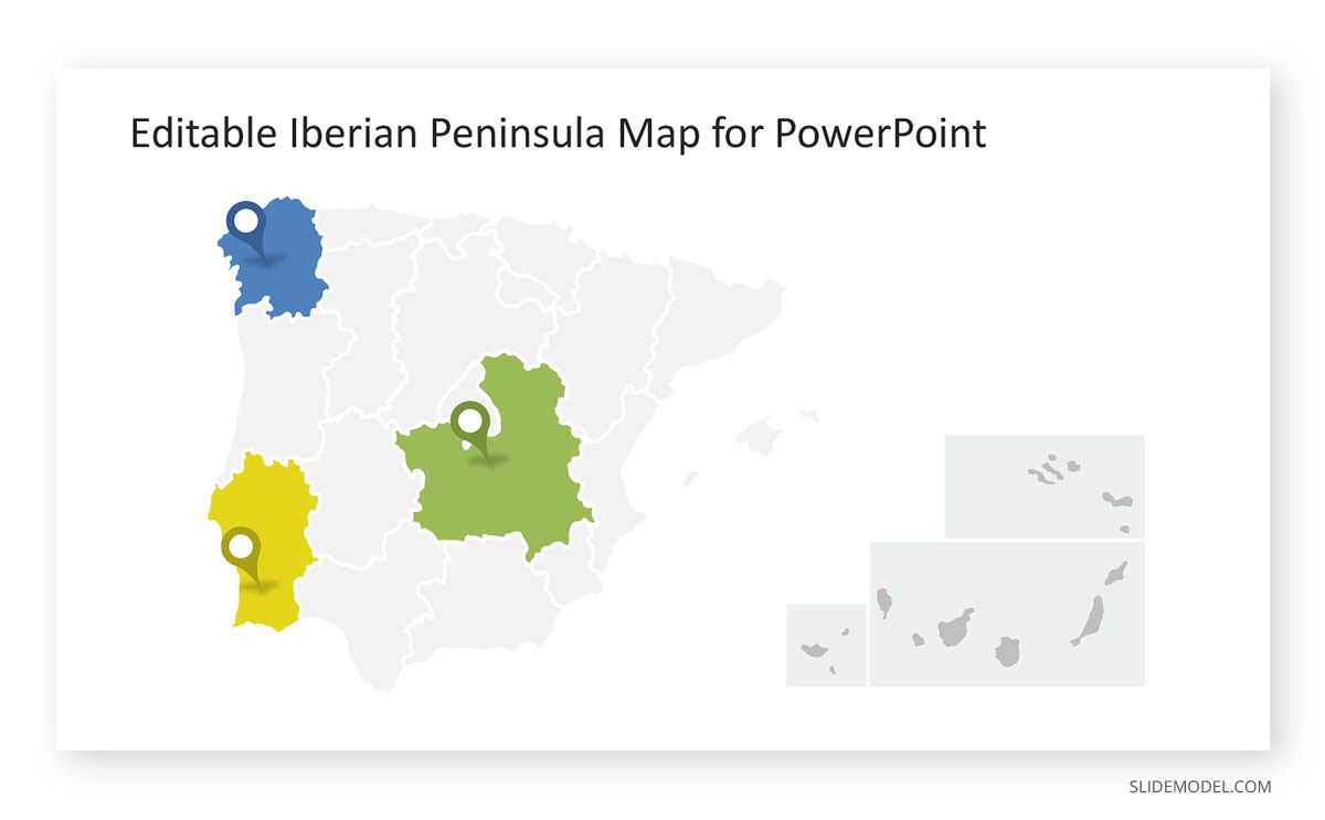 Iberia Peninsula Map PPT Template Iberia Peninsula Map PPT Template