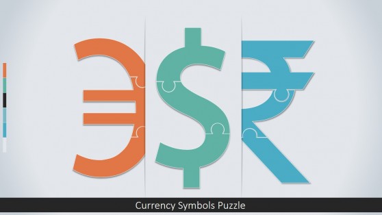 PowerPoint Jigsaw Currency Shapes