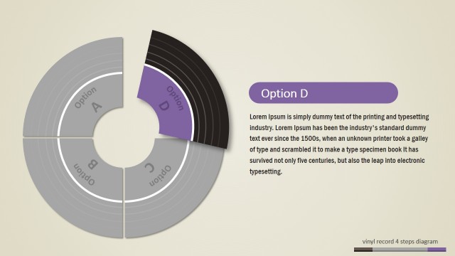 Four Steps Phonograph Record Diagram for PowerPoint
