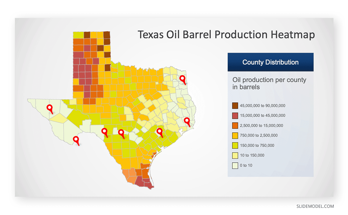 Map of Texas Cities Texas County Map PowerPoint Template
