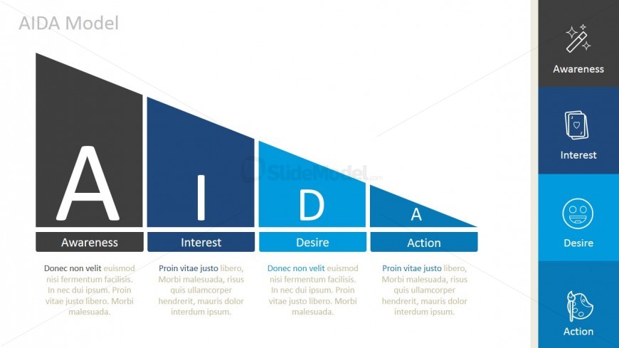PPT Funnel Diagram AIDA Model
