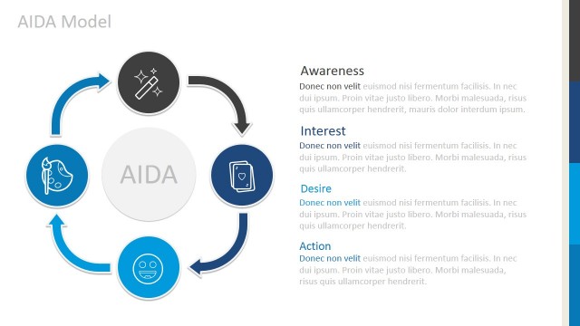 Four Steps AIDA Marketing Model for PowerPoint