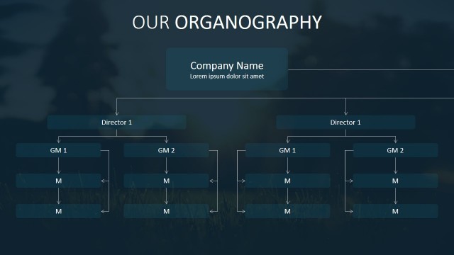 Organizational Chart for Annual Report in PowerPoint