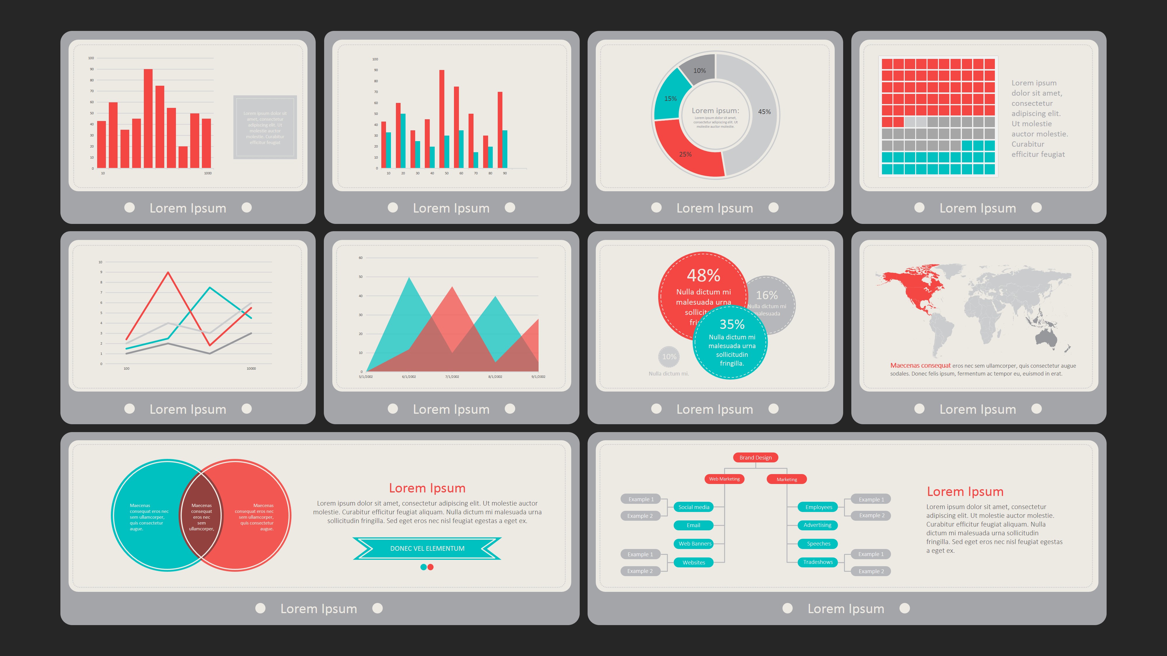 Flat Vintage PowerPoint Dashboard SlideModel