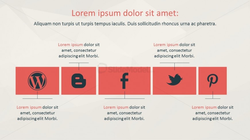 Flat Social Network Icons Business PowerPoint 