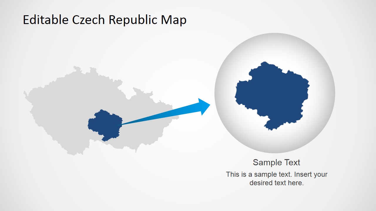 Map of Czech Republic in PPT