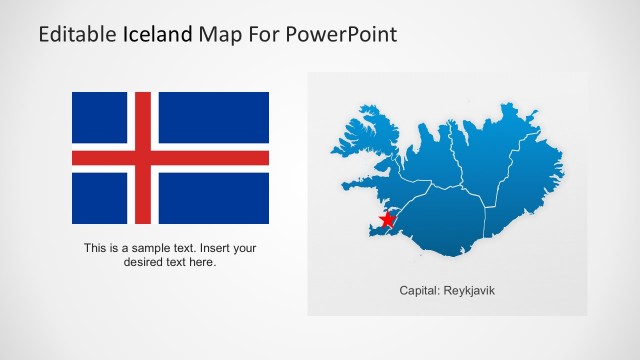 PowerPoint Iceland Map With Country Capital City