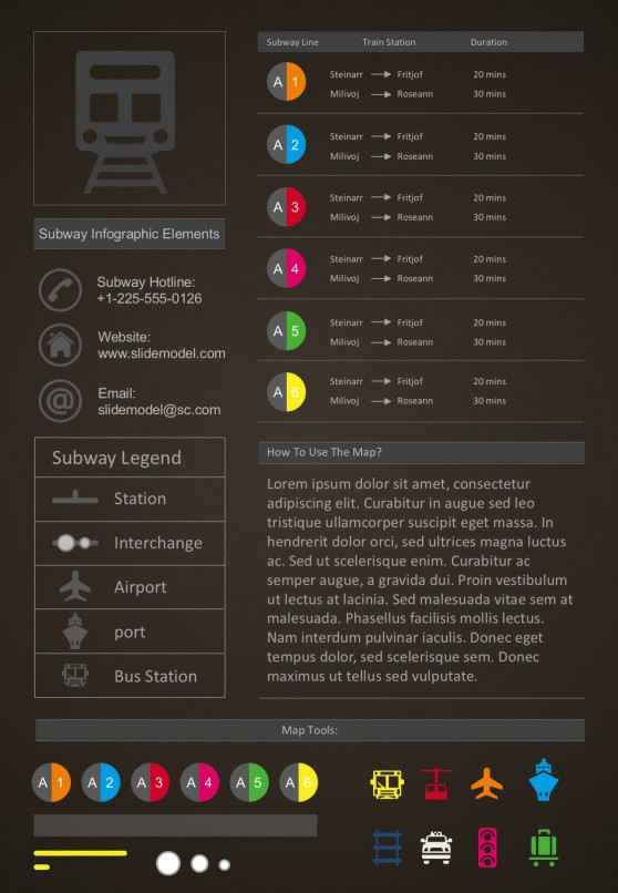 Transit Map Style PowerPoint Infographics Template