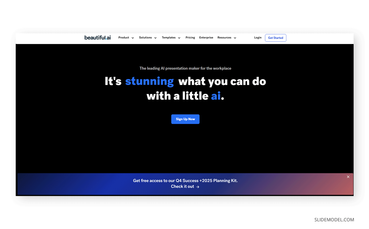 Beautiful.ai main landing page