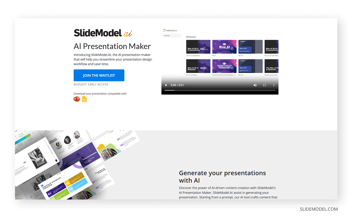 SlideModel AI landing page