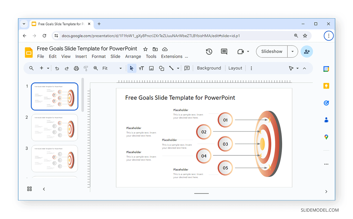 Free Goals Slide Template for PowerPoint and Google Slides