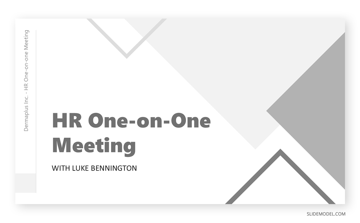 Title slide in a One-on-One Meeting Presentation