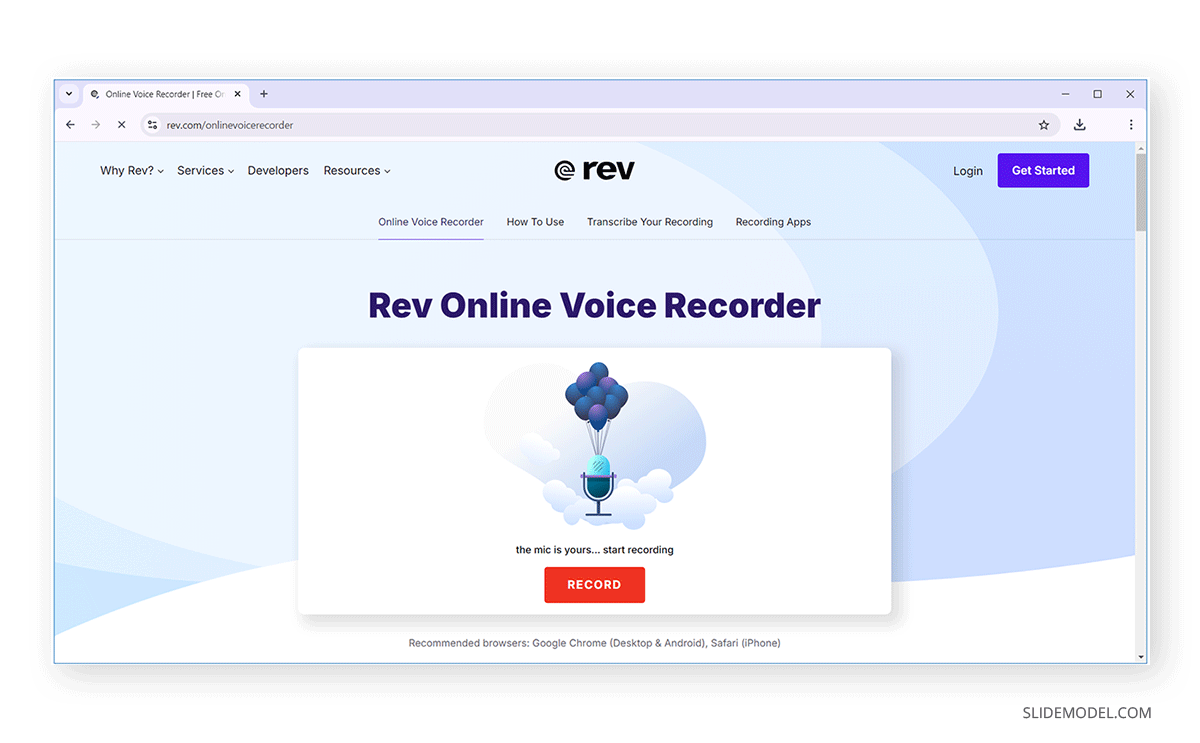 Rev voice recorder app