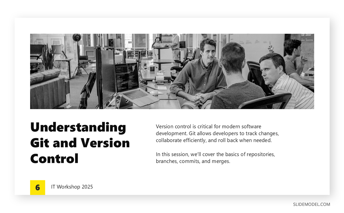 Example of a slide on a skills development workshop presentation
