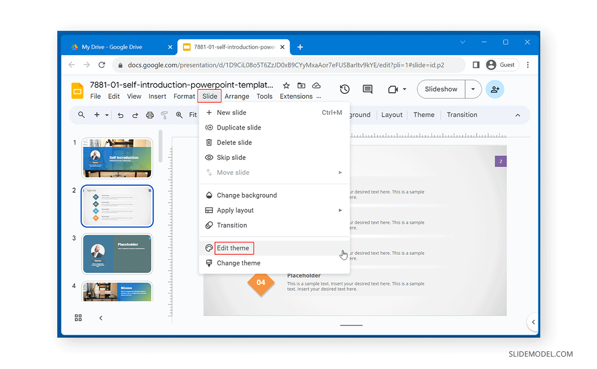 Edit Master Slides in Google Slides